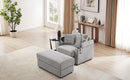 Modern Style Single Sofa Couch with Storage, USB Ports, Cup Holders, and Phone Holder, Grey Corduroy, 41.7'