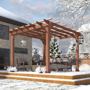 Alora Outdoor Cedar Wood Patio Pergola With Slatted Trellis Roof (SAK92150)