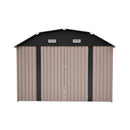 [10X12FT] Alora Heavy-Duty Outdoor Metal Storage Shed With Floor (SAK91820)