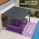 [10X12FT] Alora Modern Wall-Mounted Louvered Pergola With Aluminum Frame (SAK45912)
