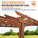 [10X12FT] Alora Premium Outdoor All-Season Backyard Patio Cedar Wood Gazebo Pergola With Arched Roof (SAK42915)