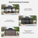[10X13FT] Alora Large Premium Outdoor Hardtop Aluminum Gazebo With Galvanized Steel Double Roof (SAK74826)