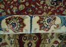 8x10 and 10x14 Fine Hand Knotted Rust, Ivory and Blue Traditional Vintage Heriz Serapi Antique Wool Rug