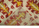 Hand Knotted Beige, Rust and Gold Modern Contemporary Southwestern Tribal Trellis Recycled Silk Area Rug