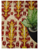 Hand Knotted Beige, Rust and Gold Modern Contemporary Southwestern Tribal Trellis Recycled Silk Area Rug