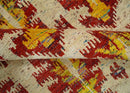 Hand Knotted Beige, Rust and Gold Modern Contemporary Southwestern Tribal Trellis Recycled Silk Area Rug