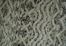10x14 Hand Knotted Ivory and  Black Modern Contemporary Southwestern Recycled Silk Area Rug