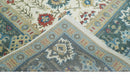 10x14 Hand Knotted Ivory, Camel and Teal Persian Oushak Wool Area Rug | TRDCP8941014