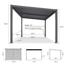 [10X14FT] Alora Modern Louvered Aluminum Pergola With Sloped Roof (SAK44815)