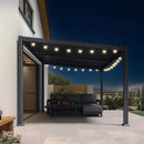 [10X14FT] Modern Louvered Aluminum Pergola With Sloped Roof (SAK44815)