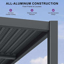 [10X14FT] Alora Modern Wall-Mounted Louvered Pergola With Aluminum Frame (SAK30048)