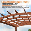 [12X14FT] Alora Luxury Outdoor All-Season Backyard Cedar Wood Gazebo Pergola With Arched Roof And Stakes For Patios (SAK68194)