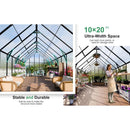 [10X20FT] Extra-Large Heavy-Duty Outdoor Backyard Greenhouse With Adjustable Roof Vents, 4MM (SAK59482)