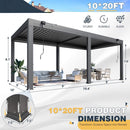 Alora Louvered Aluminum Pergola With Adjustable Roof And Pull-Down Screens (SAK46817)