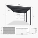 [10X20FT] Alora Modern Wall-Mounted Louvered Pergola With Aluminum Frame (SAK90333)