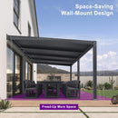 [10X20FT] Alora Modern Wall-Mounted Louvered Pergola With Aluminum Frame (SAK90333)
