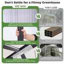 [10X28FT] Heavy-Duty Outdoor Aluminum Polycarbonate Greenhouse With Roof Vents And Swing Doors, 4MM (SAK24618)
