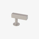 Lew's Square Bar Cabinet Knobs and Pulls in Brushed Nickel