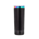 Corn Star Skinny Tumbler with Slider Lid | 22 oz | Black with Rainbow Chrome Engraving | RCK Creations & More