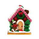 Small Gingerbread House | Pink & Tan Roof | Clay Art Originals