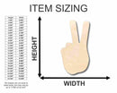 Unfinished Wood Peace Hand Shape - Craft - up to 46" DIY