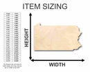 Unfinished Wood Pennsylvania Shape - State - Craft - up to 46" DIY
