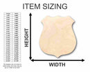 Unfinished Wood Police Badge Shape - Law Enforcement - Craft - up to 46" DIY