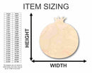 Unfinished Wood Pomegranate Shape - Fruit - Craft - up to 46" DIY