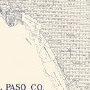 Vintage Map of El Paso County, Texas 1921