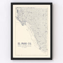 Vintage Map of El Paso County, Texas 1921