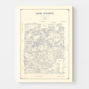 Vintage Map of Jack County, Texas 1925