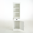 Retro Style 75'' Tall Display Shelf with Cabinet for Hallways Living Room Kitchen - White