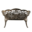Ornate Outdoor Bronze Patio Garden Aluminum Loveseat Bench
