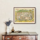 Vintage Map of Jerusalem, Israel 1584
