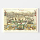 Vintage Map of Jerusalem, Israel 1687
