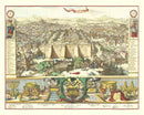 Vintage Map of Jerusalem, Israel 1687