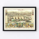 Vintage Map of Jerusalem, Israel 1687