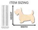 Unfinished Wood Scottie Dog Shape - Animal - Pet - Craft - up to 46" DIY