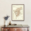 Vintage Map of Jerusalem, Israel 1900