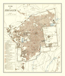 Vintage Map of Jerusalem, Israel 1900