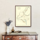 Vintage Entrance of Hudson River Map 1776