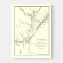 Vintage Cape Fear River Map, North Carolina 1781