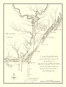 Vintage Cape Fear River Map, North Carolina 1781