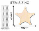Unfinished Wood Sheriff Badge Shape - Law Enforcement - Craft - up to 46" DIY