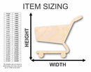 Unfinished Wood Shopping Cart Shape - Craft - up to 46" DIY