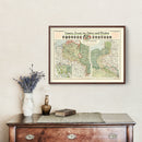 Vintage German Front in World War I Map 1915