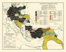 Vintage Map of the Nationalities of the German Alliance 1916