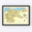 Vintage Map of Germany 1935