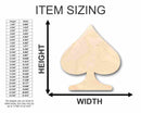 Unfinished Wood Spade Card Shape - Poker - Craft - up to 46" DIY