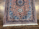 Persian Shiraz Rug 3x5, Geometric Tribal Rug, Wool Hand Knotted Vintage Carpet, Light Red & Blue, Signed by Masterweaver
